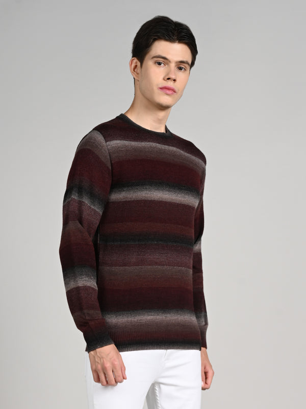 Killer Men Round Neck Wine Sweaters
