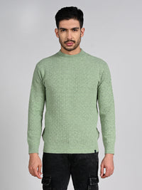Killer Men High Neck Light Green Sweaters