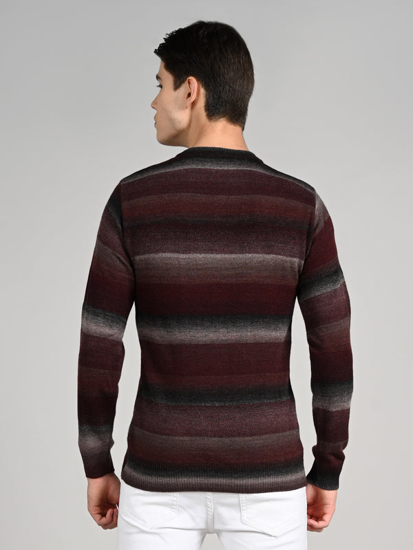Killer Men Round Neck Wine Sweaters