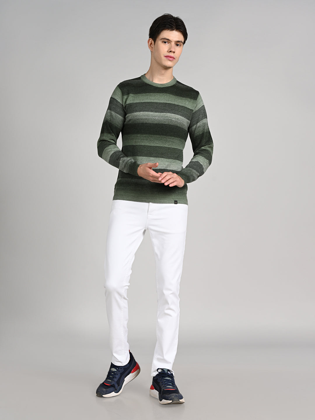 Killer Men Round Neck Green Sweaters