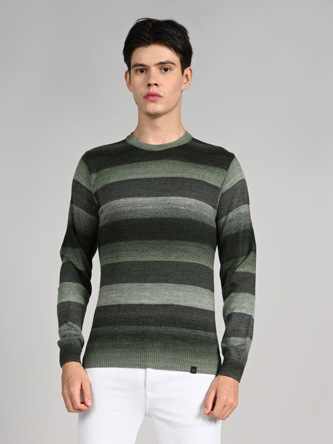 Killer Men Round Neck Green Sweaters