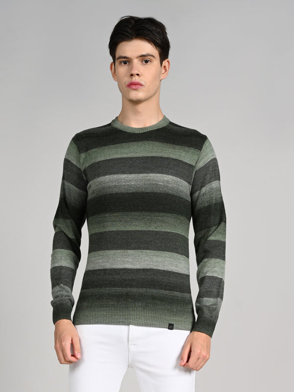 Killer Men Round Neck Green Sweaters