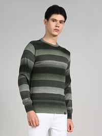 Killer Men Round Neck Green Sweaters