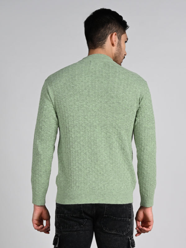 Killer Men High Neck Light Green Sweaters