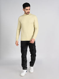 Killer Men High Neck Beige Sweaters