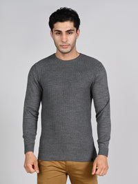 Killer Men Round Neck Grey Sweaters