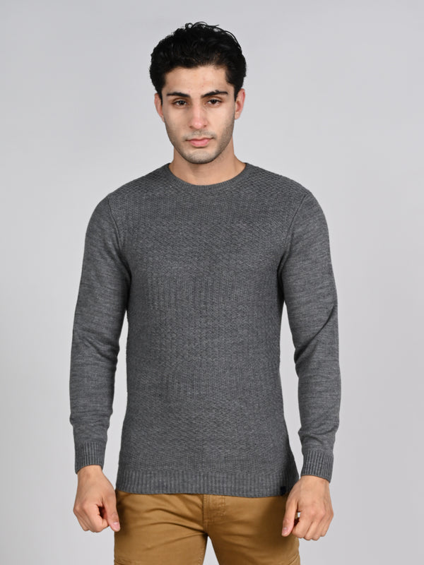 Killer Men Round Neck Grey Sweaters
