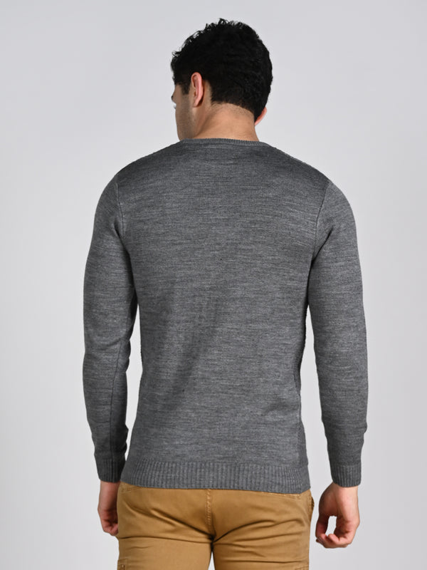 Killer Men Round Neck Grey Sweaters