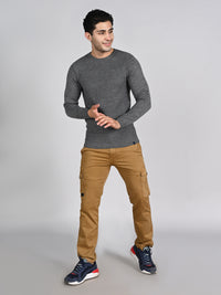 Killer Men Round Neck Grey Sweaters