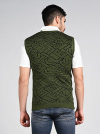 Killer Men V Neck Sleeveless Dark Olive Sweaters