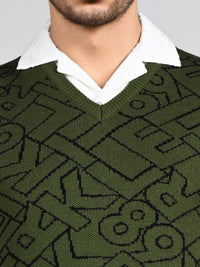 Killer Men V Neck Sleeveless Dark Olive Sweaters