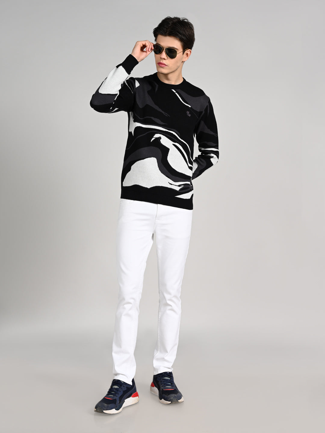 Killer Men Round Neck Balck Sweaters
