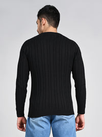 Killer Men Round Neck Balck Printed Sweaters