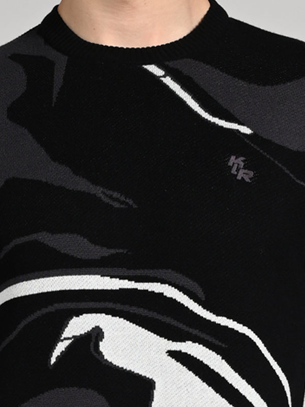 Killer Men Round Neck Balck Sweaters