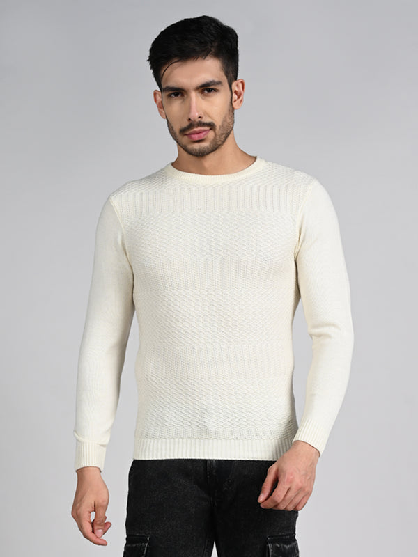 Killer Men Round Neck Off White Sweaters