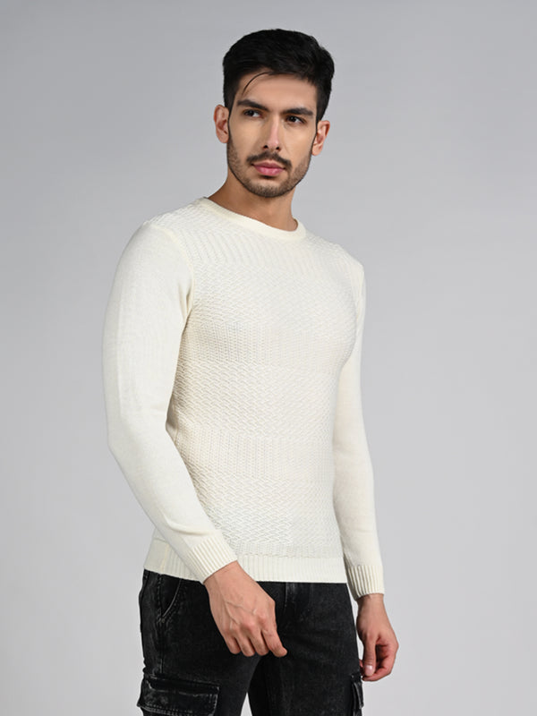 Killer Men Round Neck Off White Sweaters