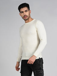 Killer Men Round Neck Off White Sweaters