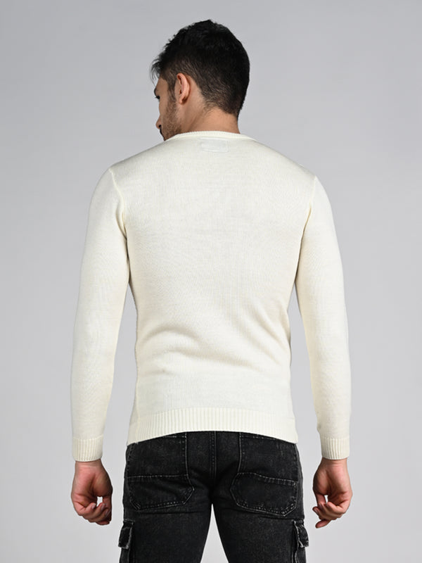 Killer Men Round Neck Off White Sweaters