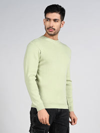 Killer Men Round Neck Light Green Sweaters
