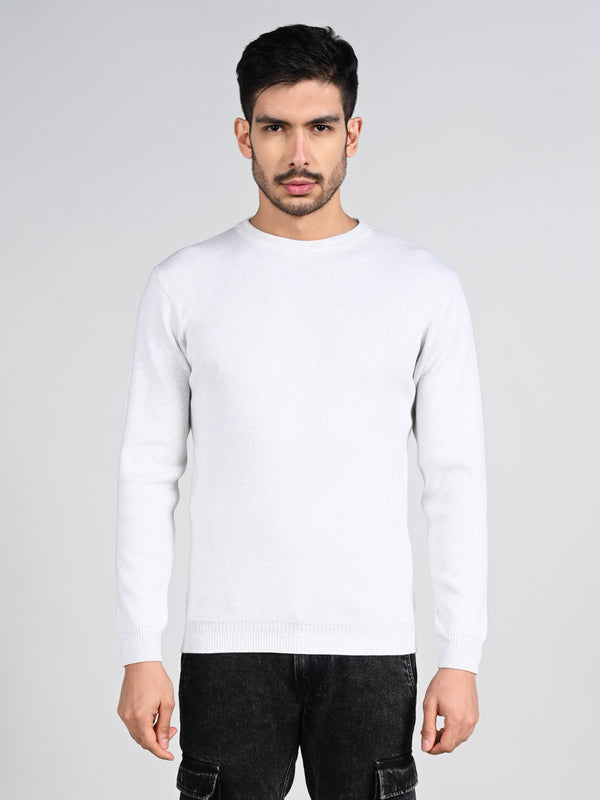 Killer Men Round Neck Light Grey Sweaters