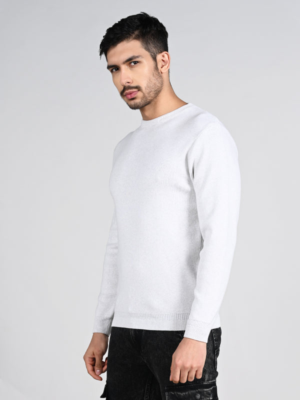 Killer Men Round Neck Light Grey Sweaters
