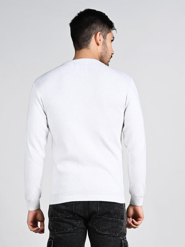Killer Men Round Neck Light Grey Sweaters