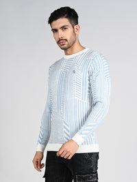 Killer Men Round Neck Light Blue Sweaters