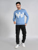 Killer Men Round Neck Light Blue Sweaters