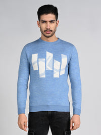 Killer Men Round Neck Light Blue Sweaters