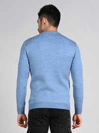 Killer Men Round Neck Light Blue Sweaters