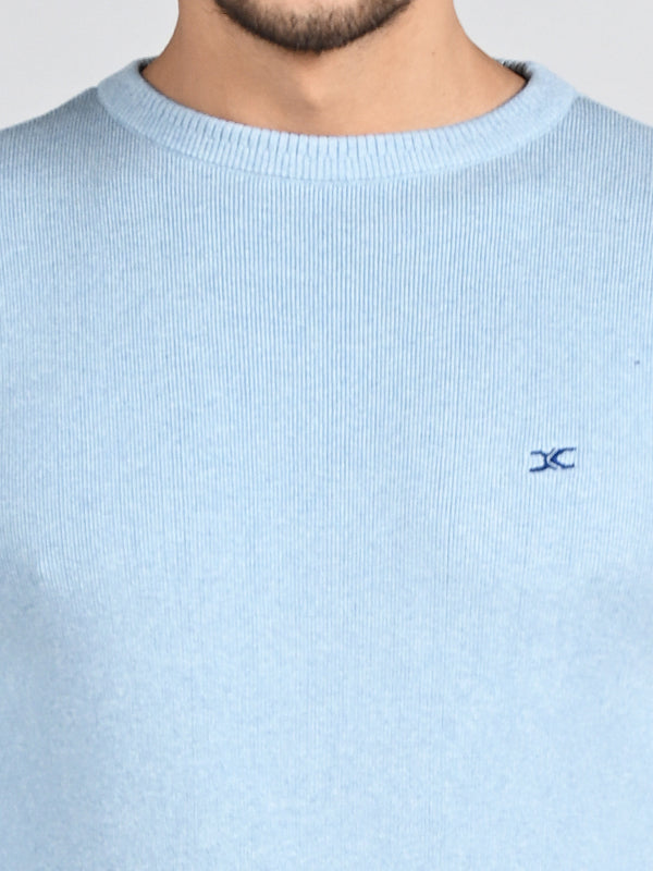 Killer Men Round Neck Light Blue Sweaters