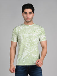 Killer Men Light Green Printed Round Neck T-Shirts