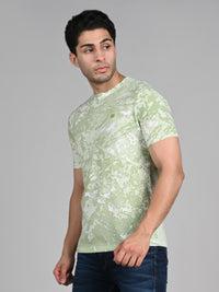 Killer Men Light Green Printed Round Neck T-Shirts
