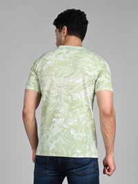 Killer Men Light Green Printed Round Neck T-Shirts