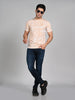 Killer Men Peach Printed Round Neck T-Shirts