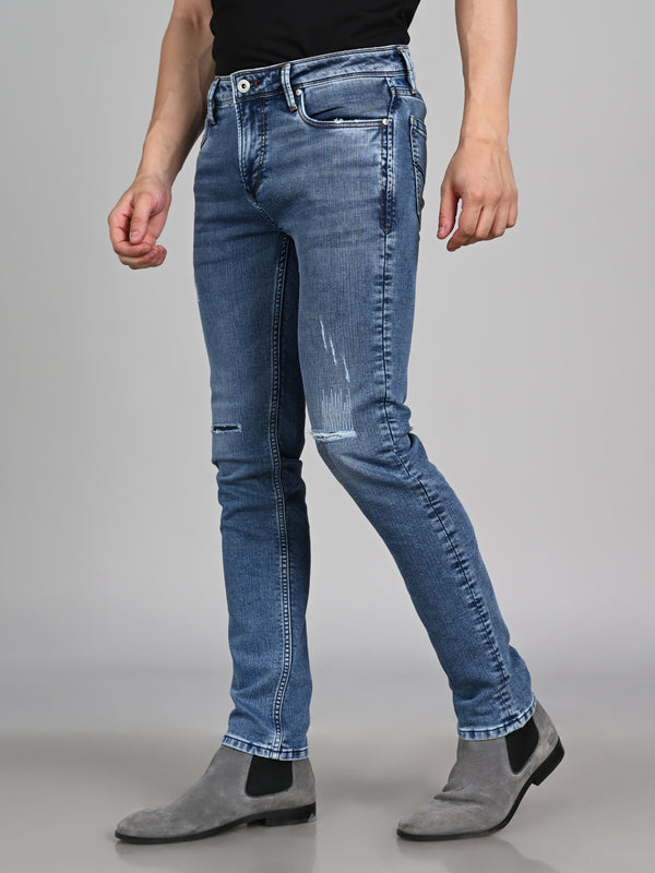 Killer Men Light Blue Solid Slim Fit Jeans