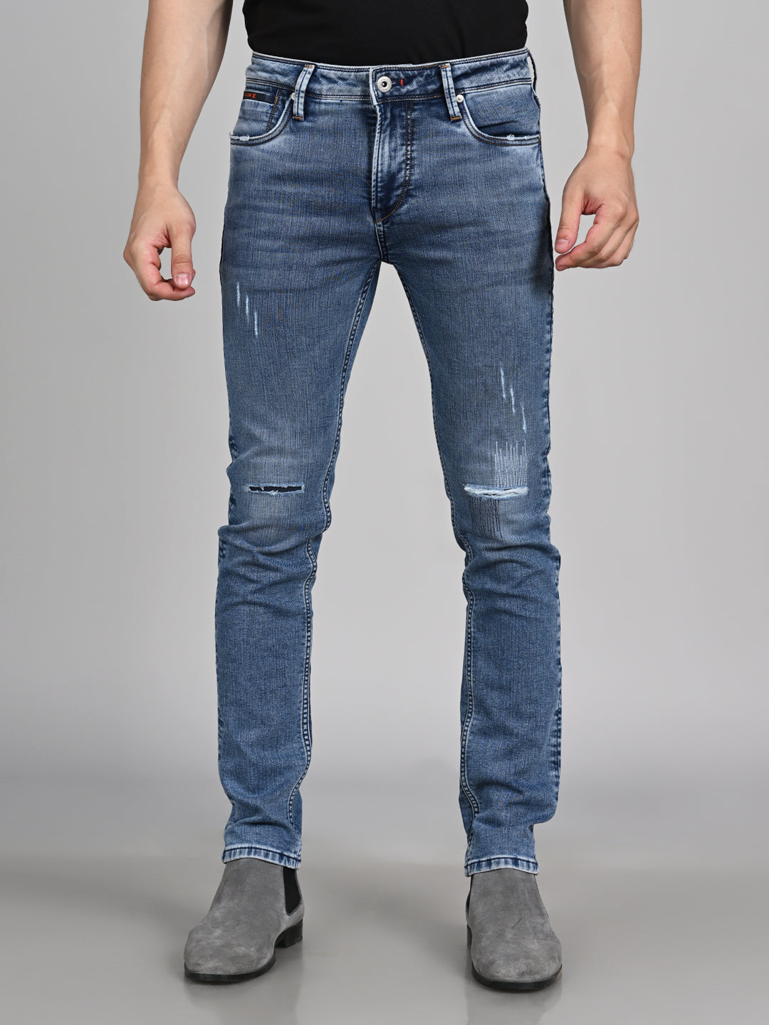Killer Men Light Blue Solid Slim Fit Jeans