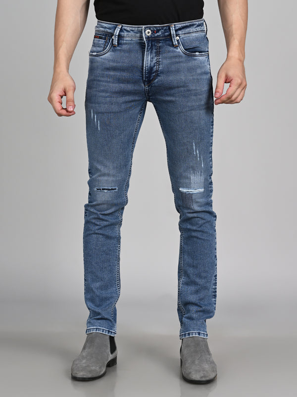 Killer Men Light Blue Solid Slim Fit Jeans