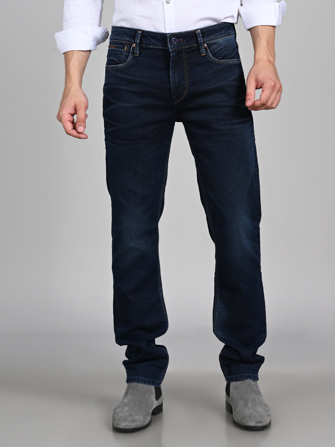 Killer Men Dark Blue Solid Slim Fit Jeans