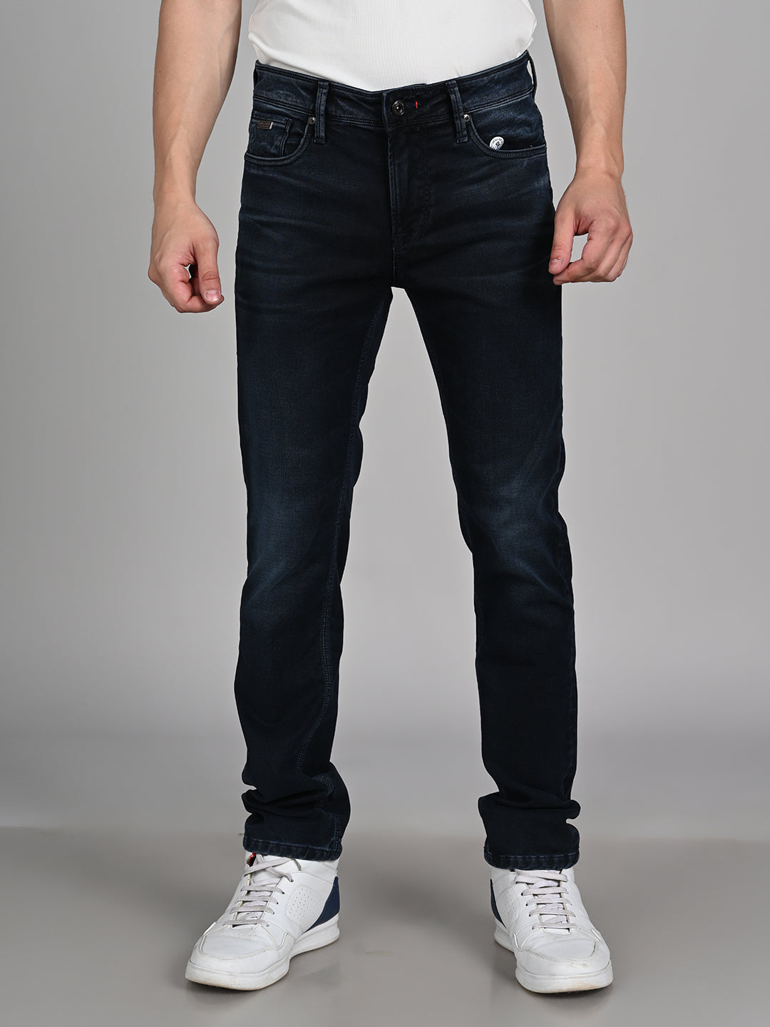 Killer Men Dark Blue Solid Slim Fit Jeans