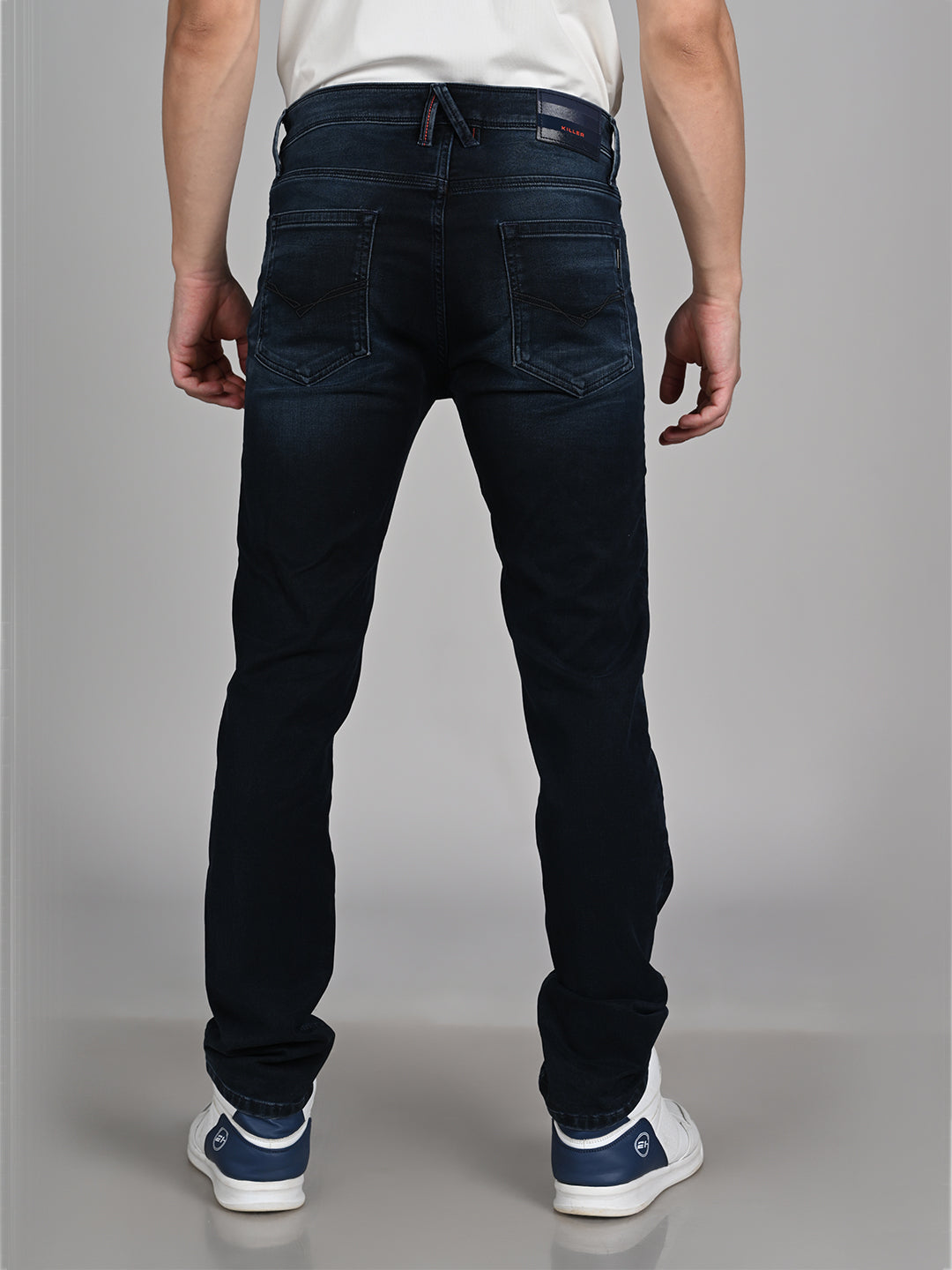 Killer Men Dark Blue Solid Slim Fit Jeans