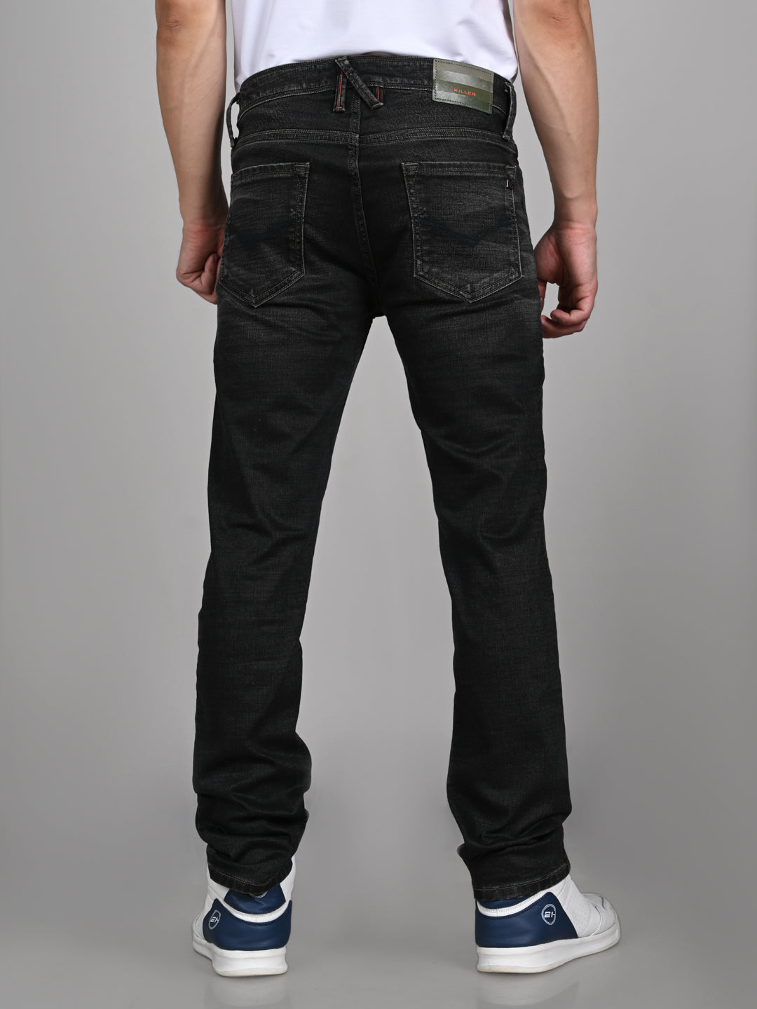 Killer Men Dark Grey Solid Slim Fit Jeans