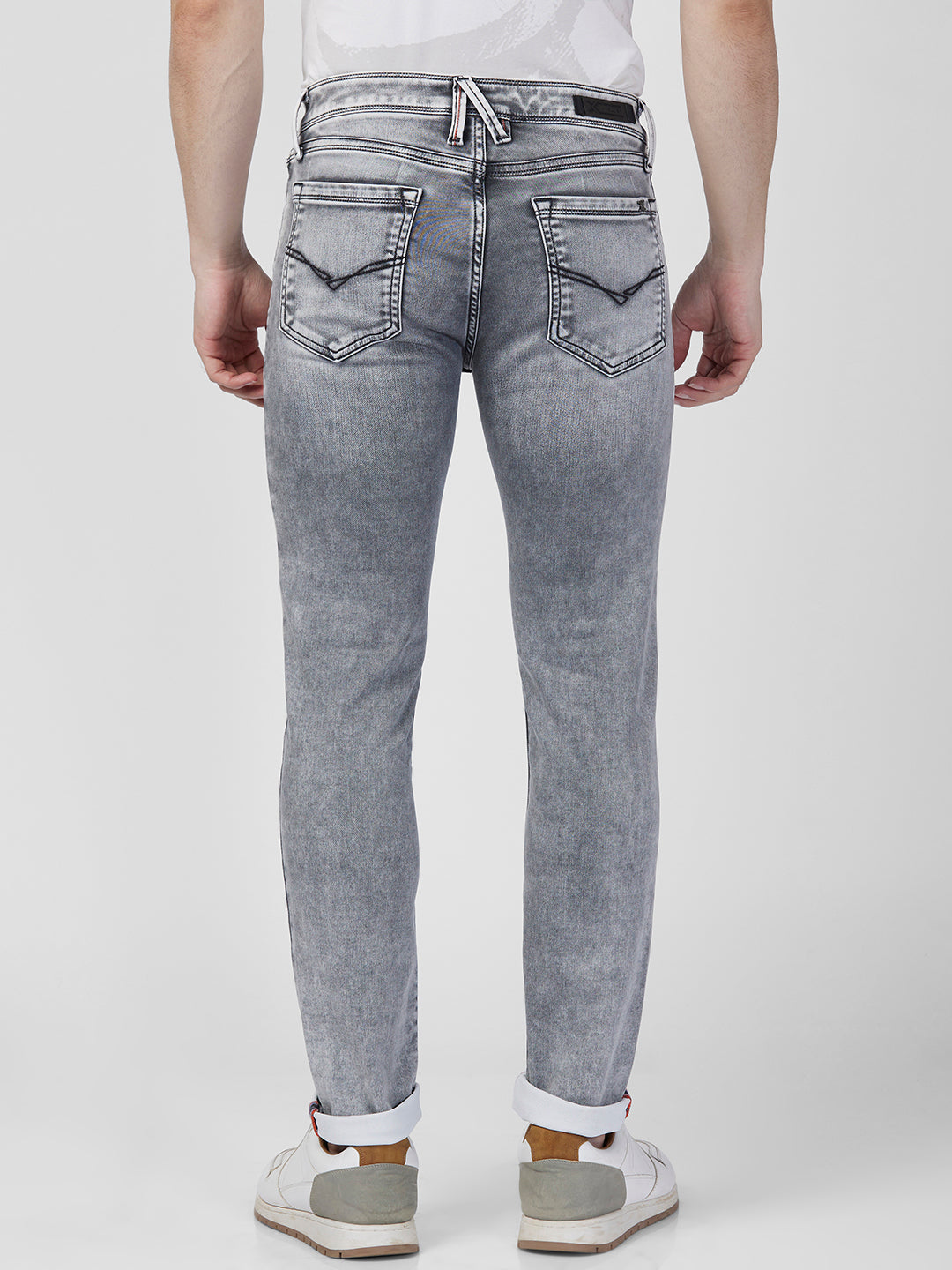 Killer Men Light Grey Solid Slim Fit Jeans