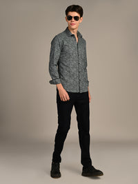 Killer Men Green Printed Slim Fit Shirts
