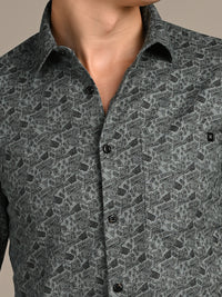 Killer Men Green Printed Slim Fit Shirts