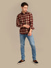 Killer Men Rust Checks Slim Fit Shirts