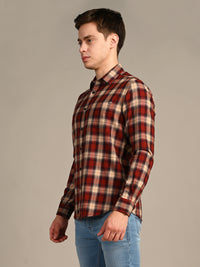 Killer Men Rust Checks Slim Fit Shirts