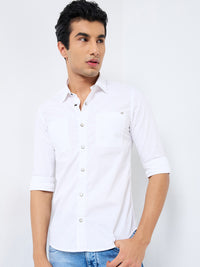 Killer Men Blue Solid Slim Fit Shirts