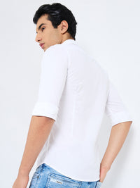 Killer Men Blue Solid Slim Fit Shirts