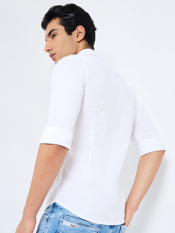 Killer Men Blue Solid Slim Fit Shirts